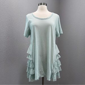 ❗️3/$20❗️LOGO by Lori Goldstein Top with Ruffle Godets